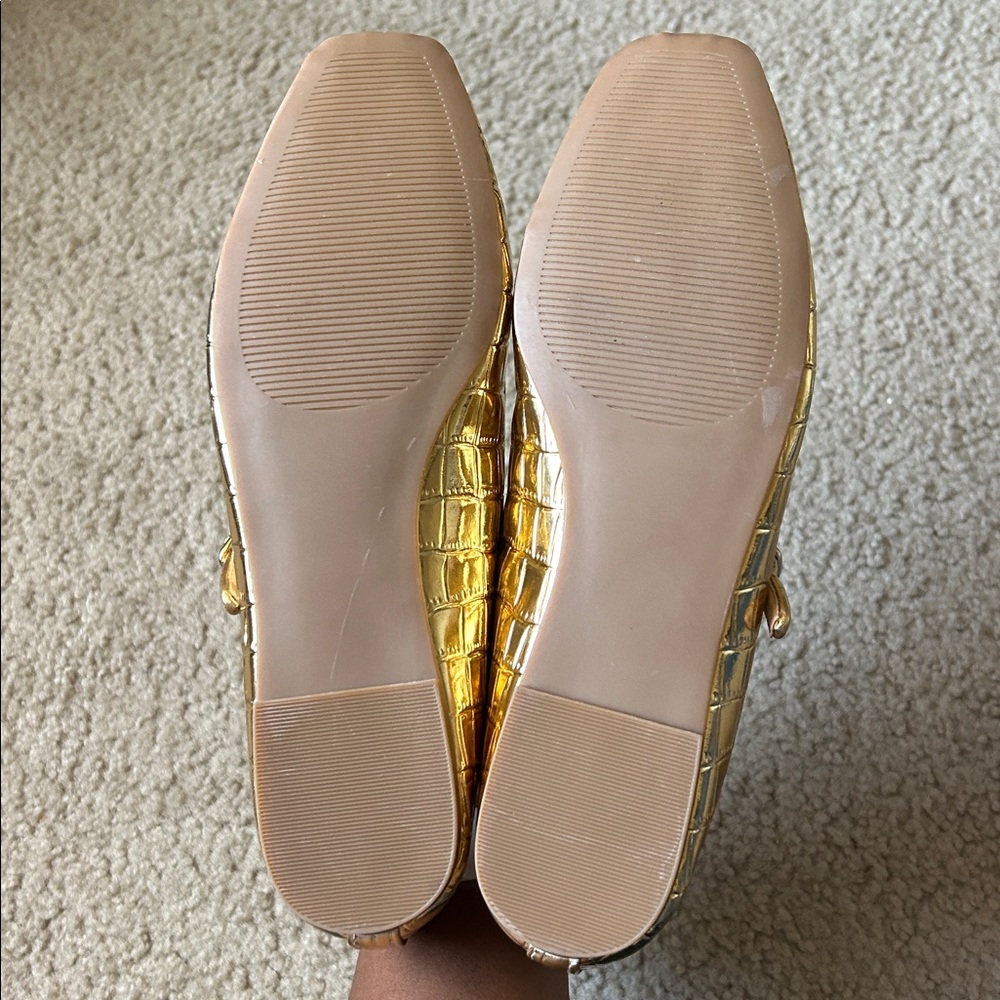 LOFT Gold Crocodile Pattern Flats - Picture 10 of 11